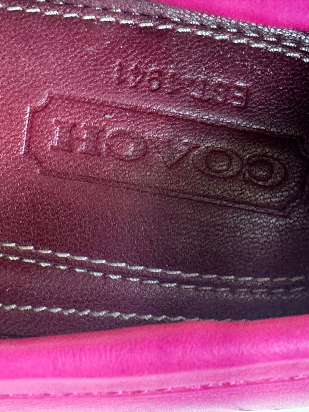 Coach Daisy Loafer Fuchsia Pink Leather Driver Flat White Stitch Size 11.5 - Picture 14 of 14